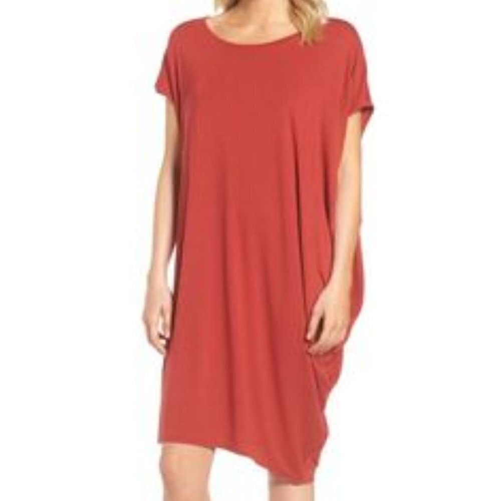 New Eileen Fisher Serrano Asymmetrical Drape Dress